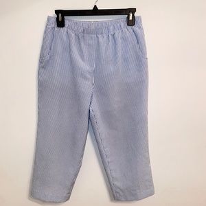 Alia Seaside Striped Textured Cropped Pants Women's M